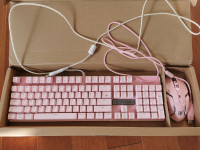 SADES Mechanical keyboard and mouse set (pink)
