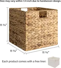 New in box Wicker Storage Cubes with Liners