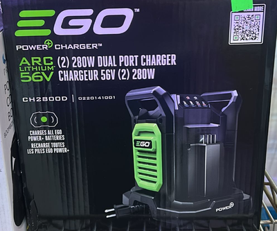 This EGO Power+ 56V dual port charger offers simultaneous charging for two batteries. It features in...