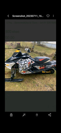 Trade 2012 skidoo mxz 800r 2 stroke for older car Truro Nova Scotia Preview