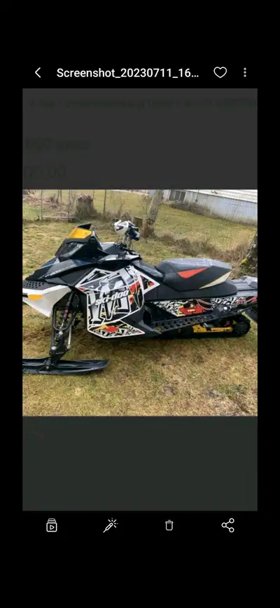 Im looking to trade my 2012 skidoo mxz 800r etec 2 stroke snowmobile has papers,has around 6000kms o...