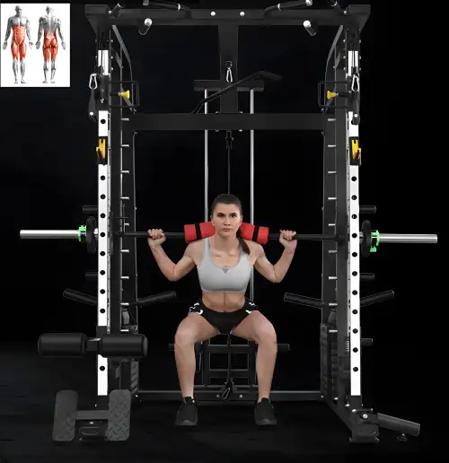 HEAVY DUTY SMITH MACHINE HOME GYM EXERCISE WEIGHT LIFTING 127554 in Exercise Equipment in Winnipeg - Image 4