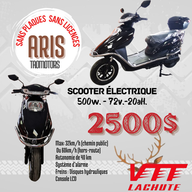 SCOOTER ÉLECTRIQUE Sans Plaques et Sans Licences pour 2500$! dans Scooters et minimotos  à Ville de Montréal