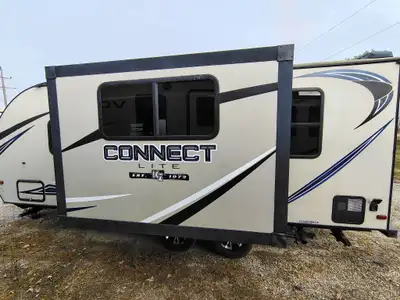 The 2018 KZ Connect C201RB is a lightweight travel trailer with a rear bathroom and a front living a...