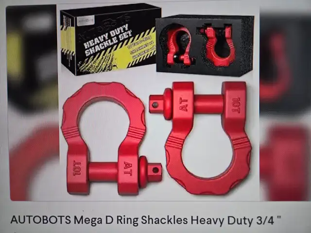 AUTOBOTS Mega D Ring Shackles Heavy Duty 3/4 " in ATV Parts, Trailers & Accessories in City of Toronto - Image 2