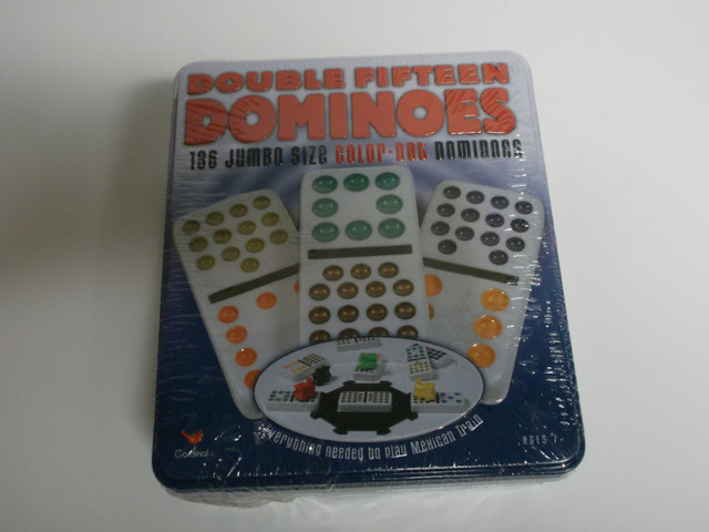 GAME--DOUBLE FIFTEEN DOMINOES JUMBO SIZE in Toys & Games in Belleville
