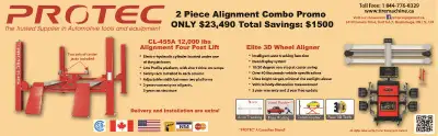 Description Combo Special !!! 3D Wheel Aligner and Alignment 4 post lift Combo for $26,990 only, mor...