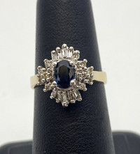 14KT Yellow Gold Natural Blue Sapphire w/ Diamonds Ring $999