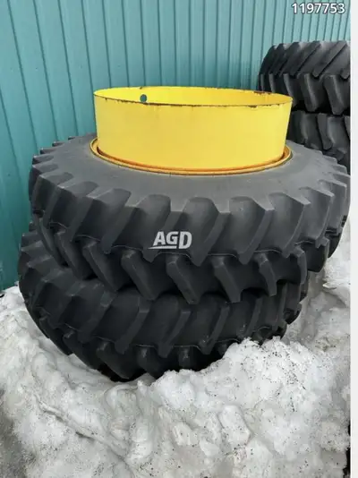 Like New Firestone 23 Degree 16.9x38 Tires , T-Rail Snap On Rims & Hardware , $3250 + Tax .