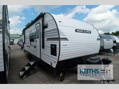 Sunset Park RV Sun Lite toy hauler travel trailer 24THX highlights: Up to 13' 3in.in. of Toy Parking...