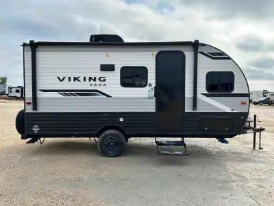 Forest River Viking travel trailer 17BH highlights: Induction Cooktop Pass-Through Storage 54in. x 7...