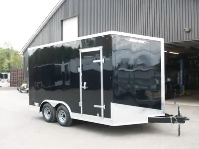 Remorque neuve WERBERLANE 8'.6'' x 14' v-nose 2 essieux 5200LB. A GLISSIERE 7'.6'' de haut interieur...