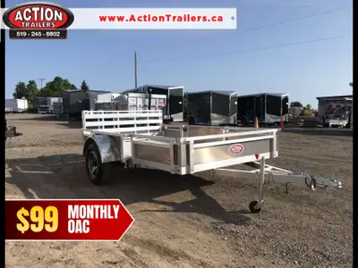 HOMEOWNERS SPACE-SAVER SERIES 6 X 10 ALUMINUM UTILITY TRAILER WITH SOLID ALUMINUM SIDES AND REMOVABL...