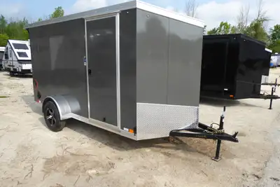 2025 UJ 6 X 12,Stock # 4091, Battle-ship Grey , Ramp Door, Rear Stabilizer Jacks, 24˝ Stone Guard, S...