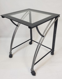 Side Table with Glass on the top with Wheels