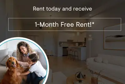 For a limited time, receive 1 month of free rent!* *Some conditions apply. Prices and specifications...