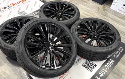 Replica GM55 Rims & All Weather Tires Fits Cadillac Escalade, GMC/Chevy 1500, Yukon Denali -Wheel Si...