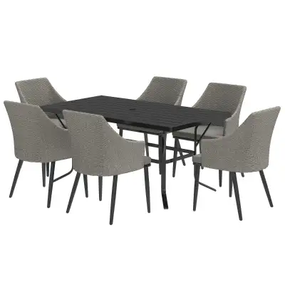 7 Piece Wicker Patio Furniture Set with Cushions, Umbrella Hole,, View more