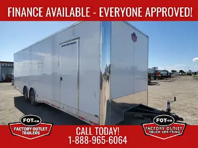 NEW Cargo Mate 8.5x28ft E-Series (Scratches on the 3rd panel back) by Forest River - Rear Ramp Door...