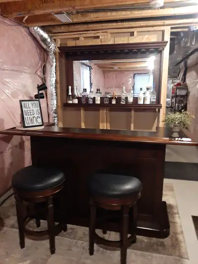 BAR SET WITH PUB TABLE AND CHAIRS Solid Wood, View more