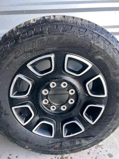 4 Tires on Ford Platinum Rims with hub caps. Only 7000 km on tires Off of my 2024 F350 Ken 705-879-1...
