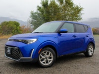 The 2023 Kia Soul EX in a vibrant blue finish showcases the perfect blend of style and functionality... (image 1)