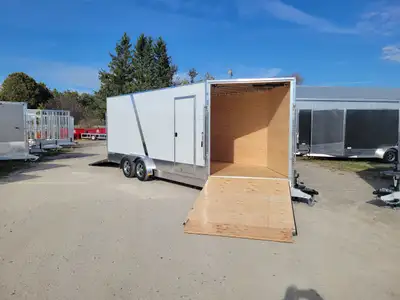 Canadian Made V-Noce Enclosed Walk Through Cargo Trailer with side door, Other Colours Available 7.5...