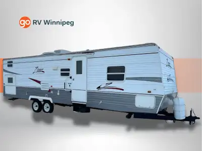CrossRoads RV Zinger 320QB travel trailer Highlights: Rear quad-bunk room with multiple bunks and st...