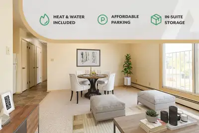 Amenities: Heat & Water Included • Affordable Parking • Close to UofA Suite & Building: One-bedroom...