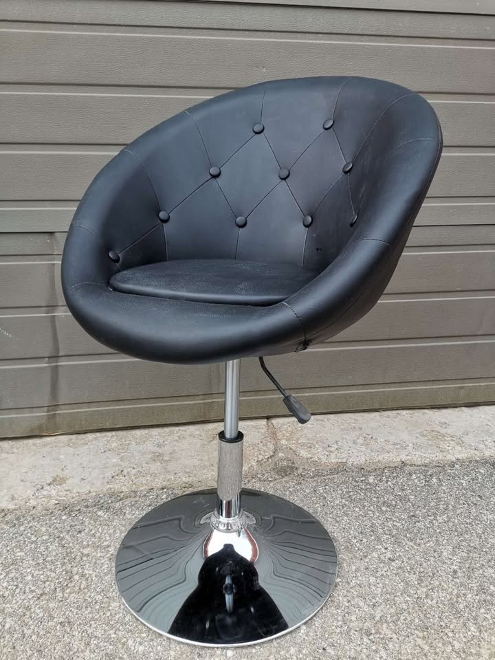 Rounded Faux Leather PU Height Adjustable Bar Stool | Chairs ...