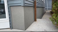 Parging, Stucco, Woodpecker, foundation, EIFS, Water-damage