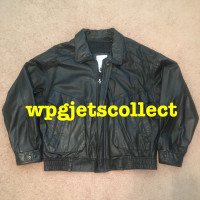 MENS’S GENUINE LEATHER BLACK JACKET - THE BAY PROTOCOL. New.