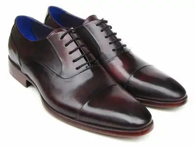 Paul Parkman Men's Captoe Oxfords Black Purple Shoes, View more