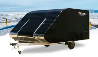 8x12 single axle snowmobile trailer. Has a Ramp door, side man door, and a front hatch door. 2026 Tr...