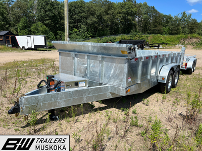 Canada Trailers Galvanized Dump Trailer 8' by 16' 14,000GVWR See more inventory online at www.bwtrai...