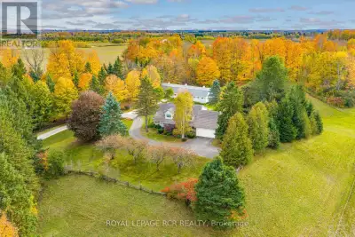 Welcome to this totally private 85 acre country estate just minutes from Downtown Orangeville and ev...