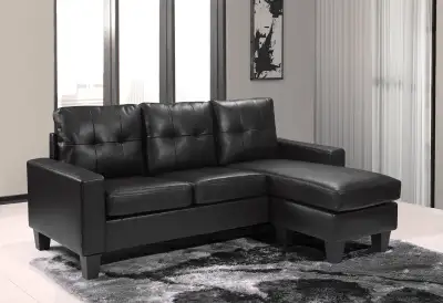NEW 3 SEATER L SHAPE SECTIONAL SOFA LOUNGER NEW 3 SEATER L SHAPE SECTIONAL SOFA LOUNGER BT1709 BLACK...