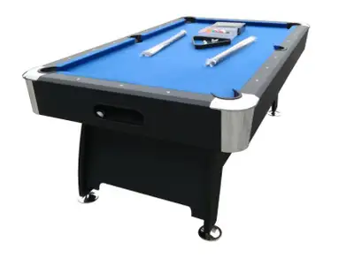 NEW 7 FT POOL TABLE & BALL RETURN FULL SIZED TABLE KBL812, View more