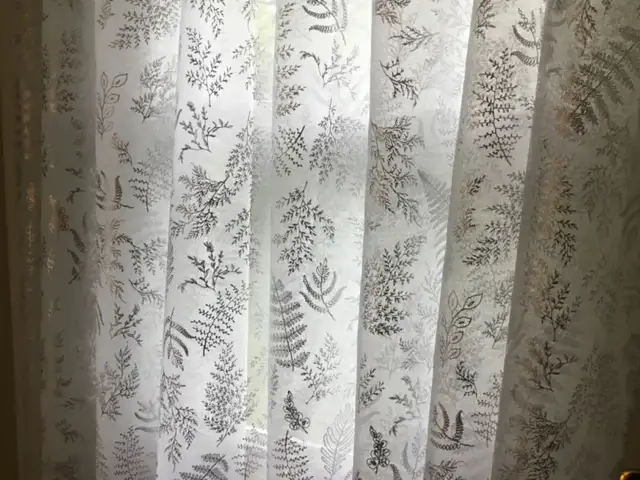 White patterned curtains