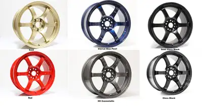 instock GRAM LIGHTS 57DR 18X9.5 22 5-114.3 BRONZE Black blue gr corolla EVO S13 S14 fitment $2850, 4...