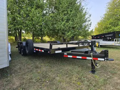 Sure-Trac 82" x 18' Equipment Trailer 2x7000lb Axles Electric Brakes 16" Radial Tires 6" C-Channel F...