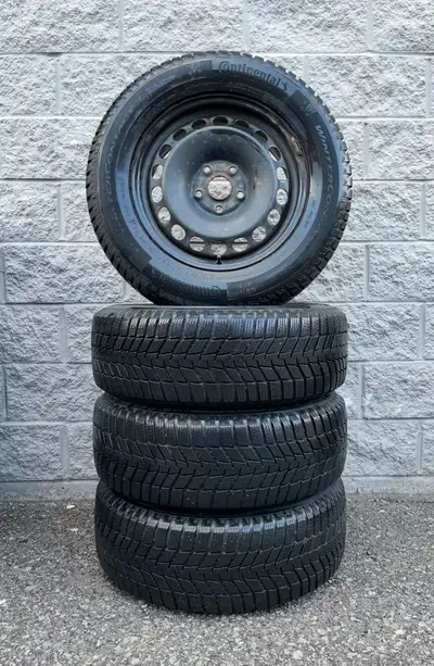 Winter / Snow Continental WinterContact SI Tires. 4x 215 65 16 On Steel Wheels (98%). Fits: Audi, Vo...