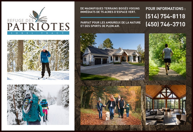 Terrains à vendre à Sorel-Tracy le projet Refuge des patriotes — photo 2