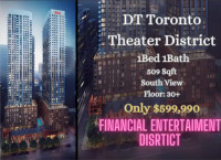 楼花转让团队 | Theater District Condos High Floor 1B 1B ONLY $599,990