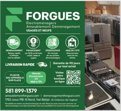 Électroménagers frigo poêle laveuse sécheuse LIVRAISON RAPIDE, View more
