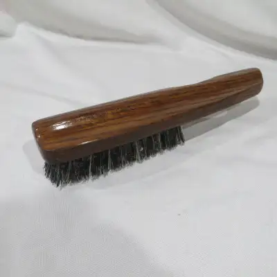 -contour hardwood handle (walnut or beech) -natural boar bristles -original tall slim shaped box was...