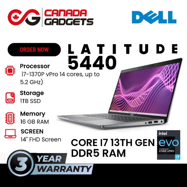 DELL Latitude 5440 14" | Core i7-1370P | 16GB DDR5 | 1TB SSD in Laptops in Mississauga / Peel Region - Image 2