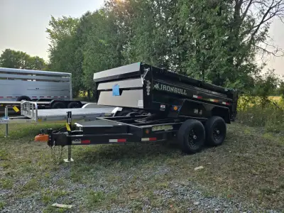 NEW 2025 Ironbull 72" x 10' Dump Trailer 2x5200lb Axles Electric Brakes on Both Axles 15" Radial Tir...