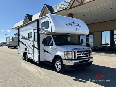 EAST TO WEST Entrada Class C gas motorhome 2200S highlights: 60in.in. x 80in.in. Bunk Over Cab Queen...