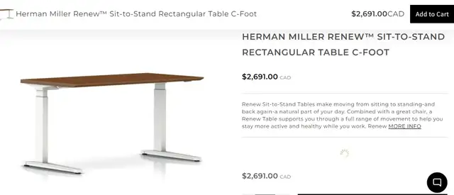 Herman Miller Renew™ Sit-to-Stand Rectangular Table-Call us now!62863735459457123